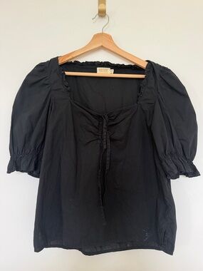 Nation LTD-  Puff Sleeve Tie-Front Blouse